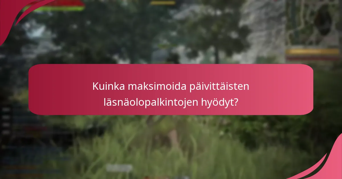 Mitkä historialliset tiedot ovat saatavilla läsnäolopalkinnoista?